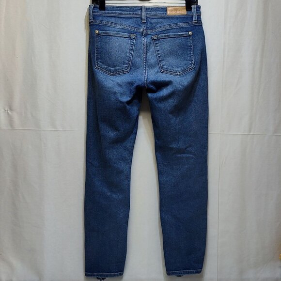 7 For All Mankind Roxanne Luxe Vintage Ankle Jeans Size 28 Raw Edge Cutoff Hems - Picture 10 of 10